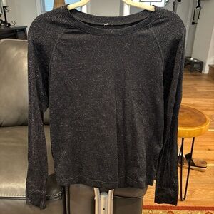 Athleta Black Sparkle Long Sleeve Top